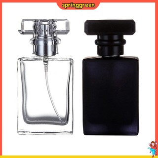 (SPRINGGREEN) Chai Rỗng Đựng Nước Hoa Dạng Xịt Hình Vuông Bằng Thủy Tinh Dung Tích 30 / 50ml