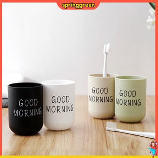 (SPRINGGREEN) Cốc đánh răng in họa tiết Good Morning chất lượng cao 330ml