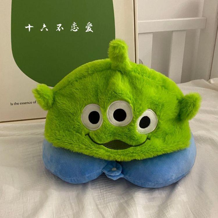 Gối Kê Cổ Chữ U Có Mũ Trùm Đầu Hình Stitch Hoạt Hình Siêu Dễ Thương