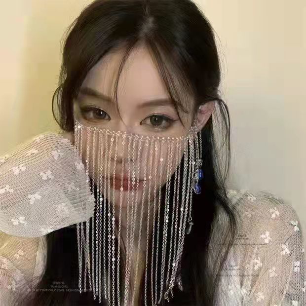 Phụ Kiện Màn Che Mặt Che Phủ Phối Tua Rua Phong Cách Hanfu Cổ Điển