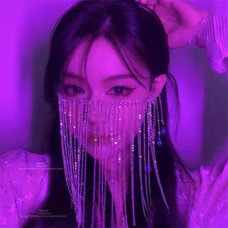 Phụ Kiện Màn Che Mặt Che Phủ Phối Tua Rua Phong Cách Hanfu Cổ Điển