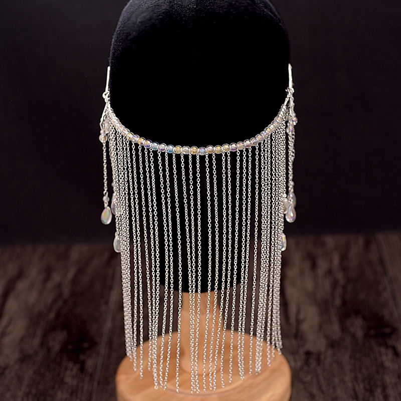 Rèm Cửa Dạng Chuỗi Hạt Tua Rua Che Mặt Che Mặt Phong Cách Cổ Điển Hán Phục Dành Cho Bạn Nữ da