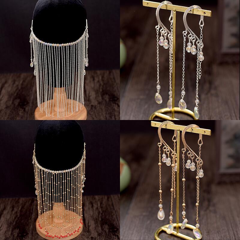 Rèm Cửa Dạng Chuỗi Hạt Tua Rua Che Mặt Che Mặt Phong Cách Cổ Điển Hán Phục Dành Cho Bạn Nữ da