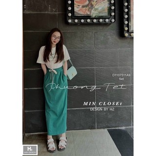 Set bộ áo thun phối chân váy dáng dài