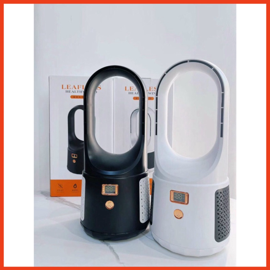 Quạt điện không lá, quạt tích điện không cánh để bàn sạc USB 6 chế độ màn hình LED đa chức năng Rẻ nhất shopee