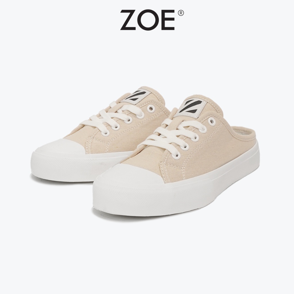 Giày Sục Mule Linen Unisex Zoe Màu Be ML005