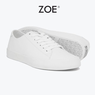 Giày Sneaker Authentic ZOE Da Full Trắng Basic dễ phối đồ Nam Nữ, đế cao thoải mái