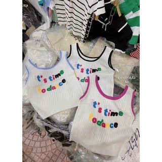 Áo len dáng croptop ba lỗ hàng QC
