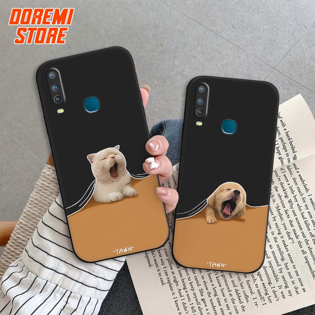 Ốp lưng TPU Vivo U10 / Y12 / Y15 / Y17 cặp đôi chó mèo lười, ốp silicon TPU dẻo rẻ đẹp