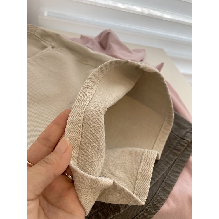 Jiashucheng Quần Short Denim Lưng Cao KiểU DáNg HàN QuốC Cho NữQuần Short Ống Rộng Thời Trang Mùa Hè Dễ Phối Đồ Mi