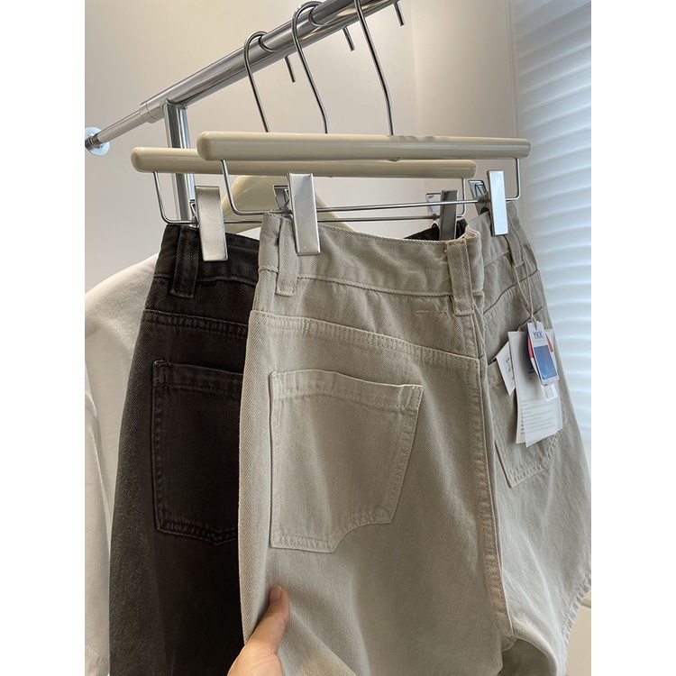 Jiashucheng Quần Short Denim Lưng Cao KiểU DáNg HàN QuốC Cho NữQuần Short Ống Rộng Thời Trang Mùa Hè Dễ Phối Đồ Mi