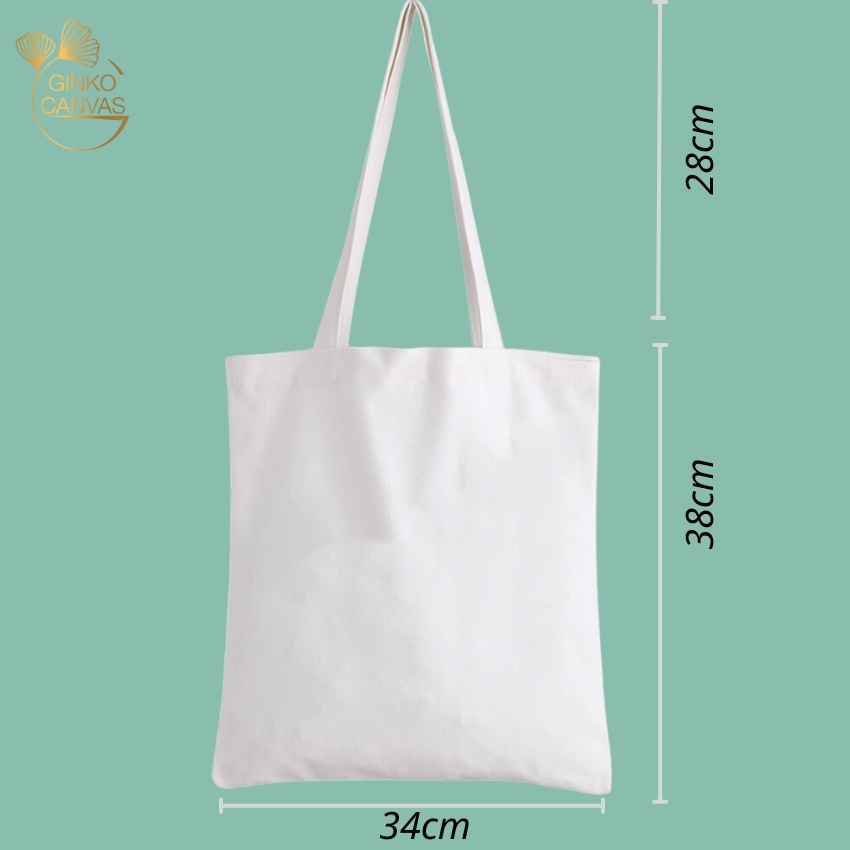 Túi Vải Tote GINKO Kiểu Basic dây kéo khóa ( có túi con) In Hình Corgi G17