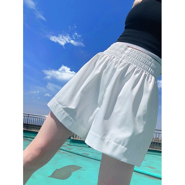 Jiashucheng Quần Short Chữ A Lưng Cao Co Giãn Phong Cách Mới Cho Nữ