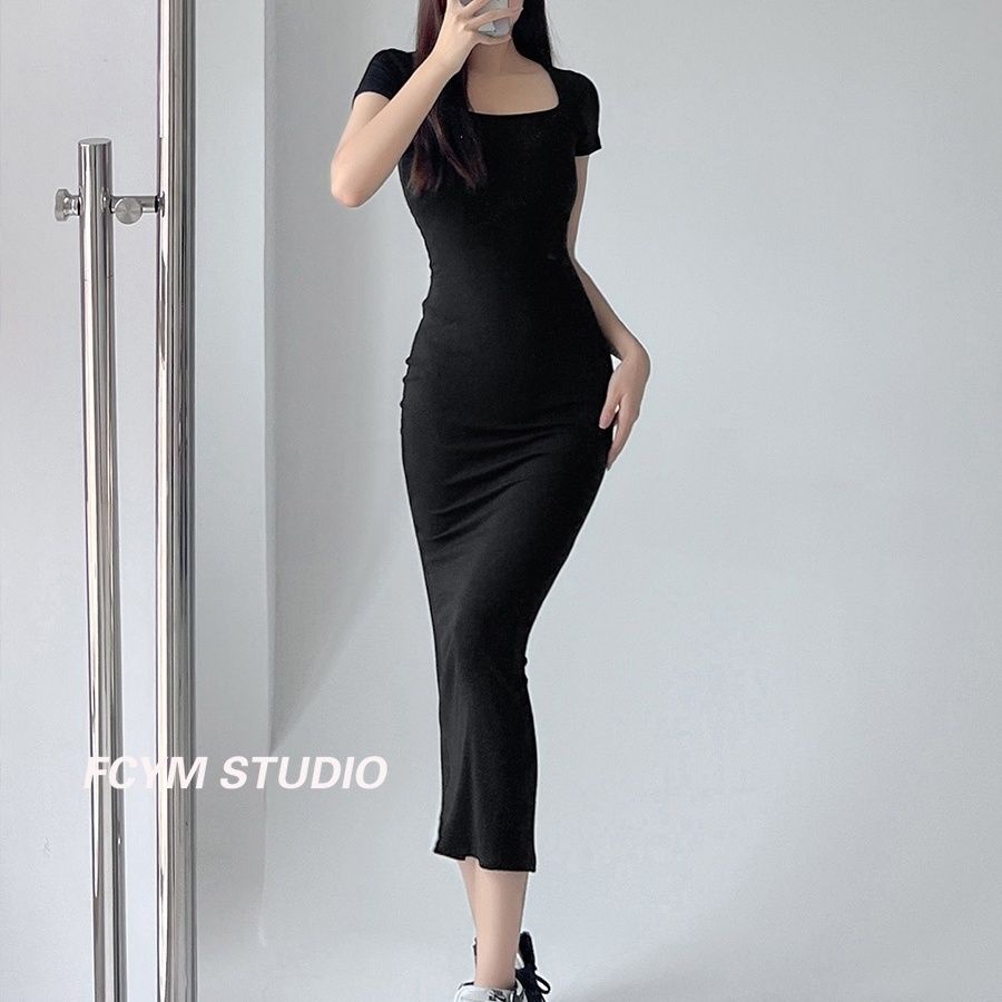 Jiashucheng Đầm Đuôi Cá Dáng Dài Ôm Eo Quyến Rũ Phong Cách Pháp Thời Trang Mùa Hè Mới Dành Cho Nữ