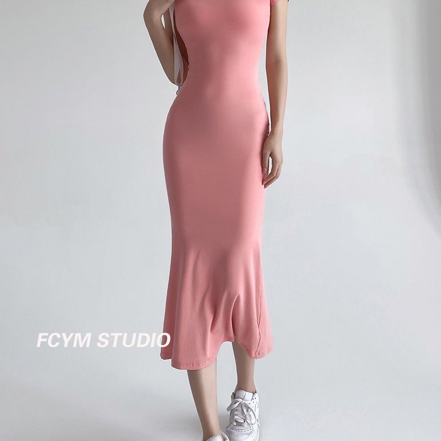 Jiashucheng Đầm Đuôi Cá Dáng Dài Ôm Eo Quyến Rũ Phong Cách Pháp Thời Trang Mùa Hè Mới Dành Cho Nữ