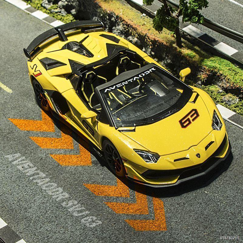 👉HÀNG CÓ SẴN👈1:24 Lamborghini SVJ63 mui trần mô phỏng âm thanh và ánh sáng mô hình ô tô hợp kim thật