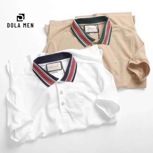 Áo Polo Nam GUCCI VIỀN CỔ Form Regular Giấu Bụng Mắt Cá Mập Mát Hàng Xuất Xịn 4 Màu Chuẩn Hãng