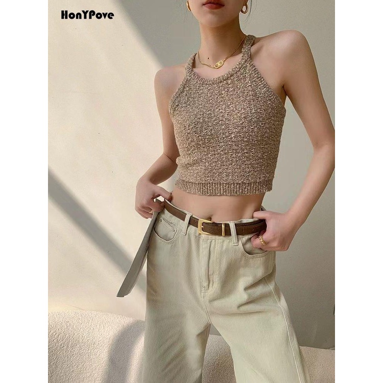 Áo Kaki Hai Dây Dáng Ôm Ngắn Thời Trang Mùa Hè Hàng Mới 23 Dành Cho Bạn Nữ