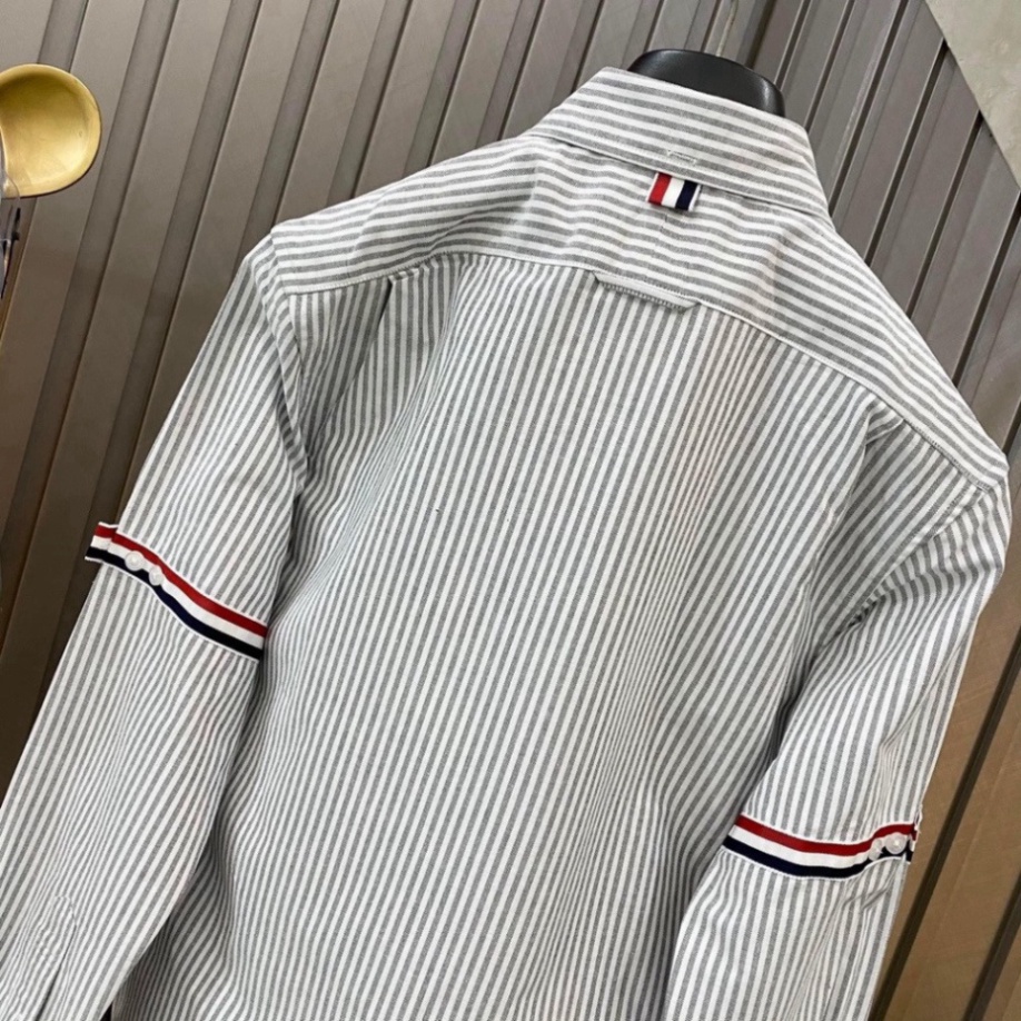 ÁO SƠ MI THOMBROWNE SỌC KẺ TAY , ÁO THUN NAM NỮ UNISEX