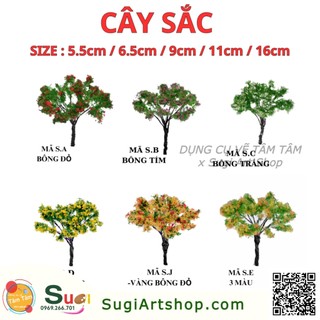 Cây mô hình, CÂY SẮC - Cây giả trang trí tiểu cảnh, sân vườn, terrarium, mô hình DIY
