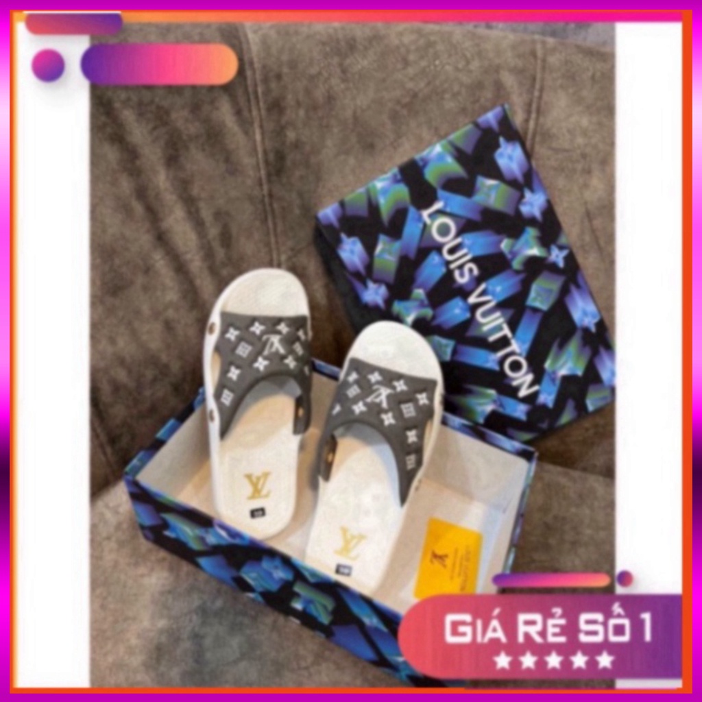 Dép LV quai ngang sục cao cấp - Dép Lê LV Cao Cấp Rẻ Nhất Shopeee Xmenshop