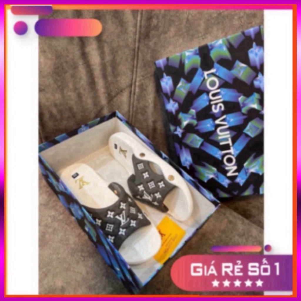 Dép LV quai ngang sục cao cấp - Dép Lê LV Cao Cấp Rẻ Nhất Shopeee Xmenshop