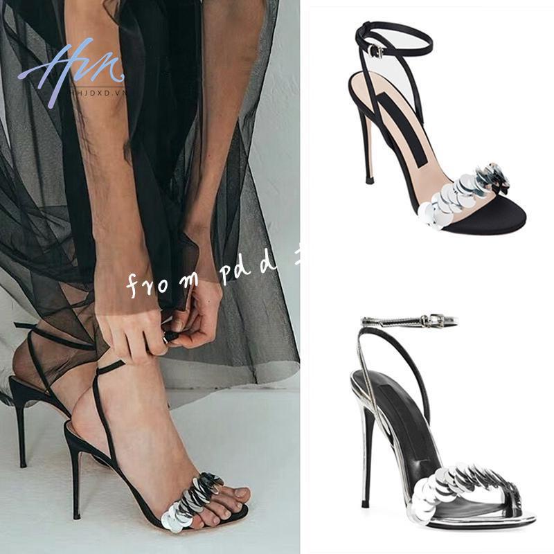 Sandal Cao Gót Hở Ngón Quai Đeo Cài Khóa Thời Trang Âu Mỹ Mùa Hè Hàng Mới 2023 Dành Cho Bạn Nữ