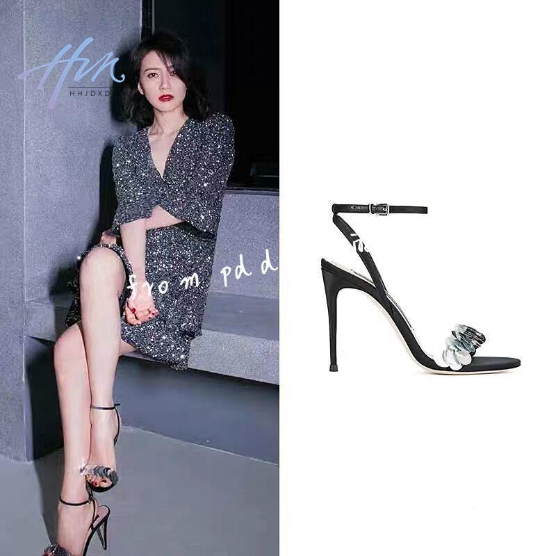 Sandal Cao Gót Hở Ngón Quai Đeo Cài Khóa Thời Trang Âu Mỹ Mùa Hè Hàng Mới 2023 Dành Cho Bạn Nữ
