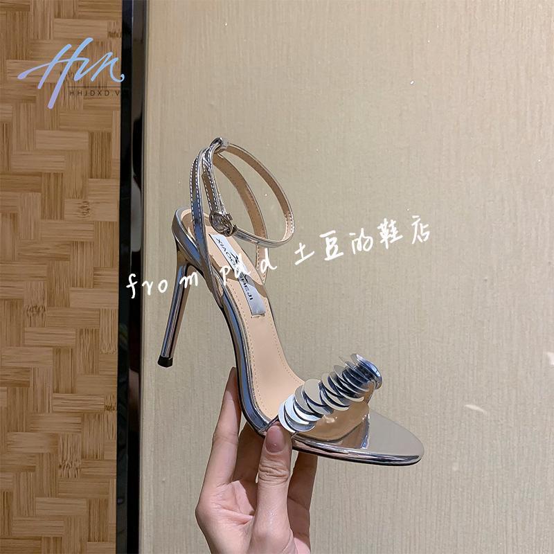 Sandal Cao Gót Hở Ngón Quai Đeo Cài Khóa Thời Trang Âu Mỹ Mùa Hè Hàng Mới 2023 Dành Cho Bạn Nữ