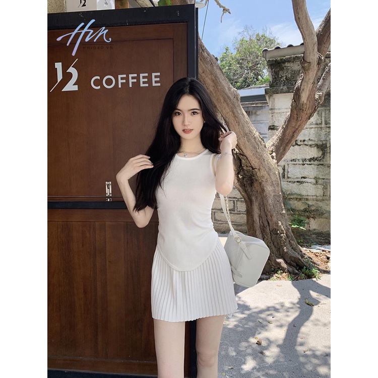 Set Áo Váy Xếp Ly Phong Cách Niche Thiết Kế Mới Mùa Hè 2023