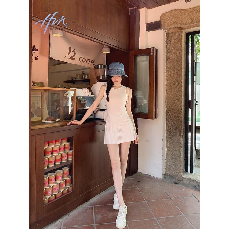 Set Áo Váy Xếp Ly Phong Cách Niche Thiết Kế Mới Mùa Hè 2023