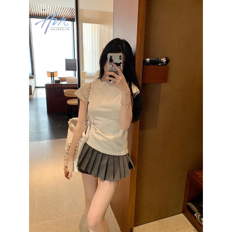 Áo Thun Tay Ngắn Hở Vai Nhiều Mảnh Mùa Xuân Phong Cách Mới Năm 2023