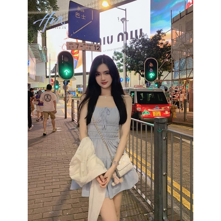 Đầm Mùa Hè 2023 Phong Cách Mới Màu Trắng / Xanh Sữa Cho Bé Gái