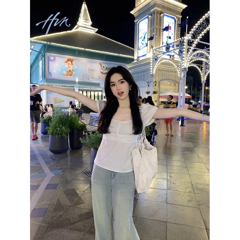 Áo Sơ Mi Trắng Phong Cách Thời Trang Mùa Hè Hàng Mới 2023