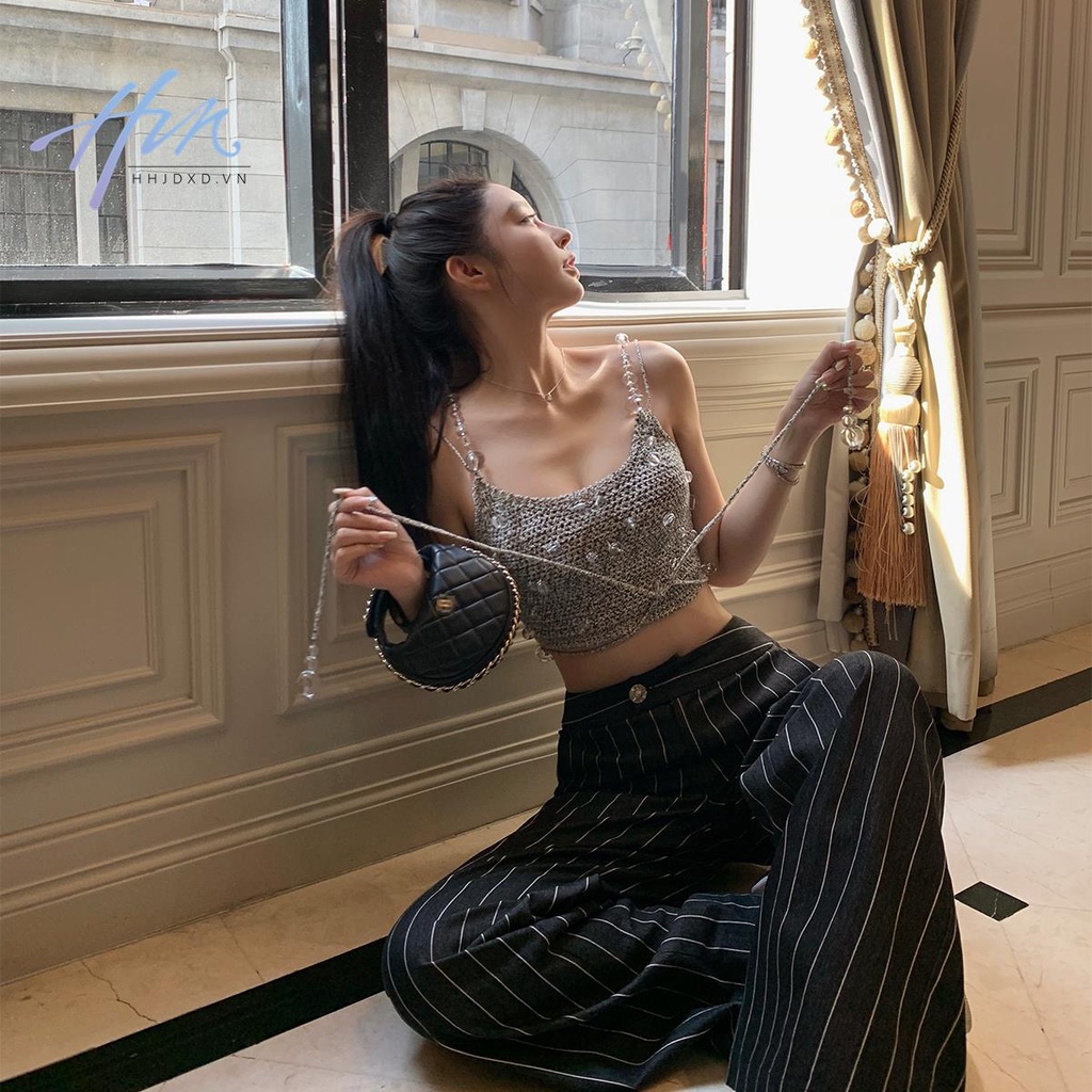 Galaxy Áo Hai Dây Mùa Hè Hạt Giọt Nước Móc Tay Nặng Gợi Cảm Cho Nữ