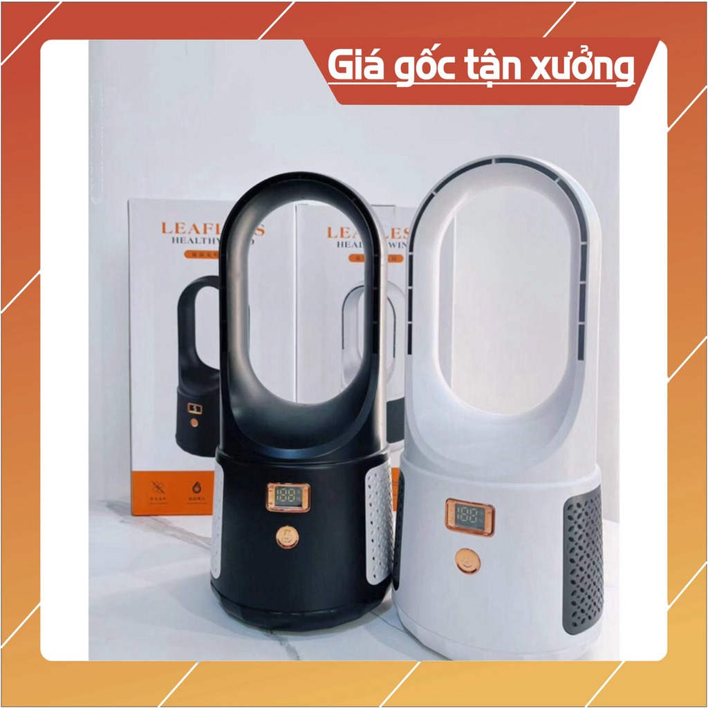 Quạt điện không lá, quạt tích điện không cánh để bàn sạc USB 6 chế độ màn hình LED đa chức năng chất lượng bền đẹp