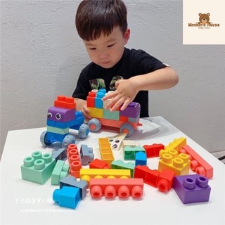 Đồ Chơi Xếp Hình Thông Minh- Chất Liệu Nhựa Dẻo An Toàn - Miếng Ghép To - Có Hộp Đựng 50 chi tiết.