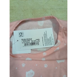 Bộ cotton dài tay mặc nhà bé gái Canifa