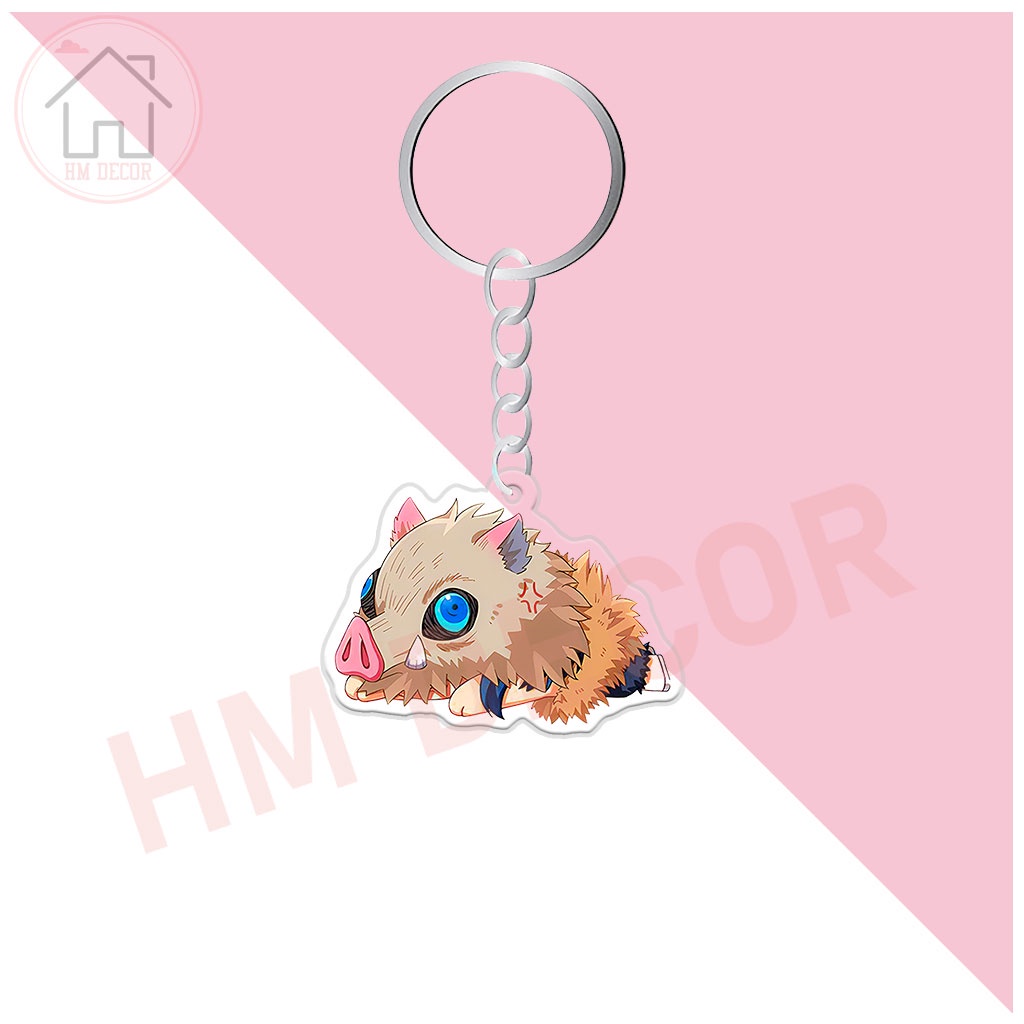 Móc khóa arcrylic nhân vật anime Demon Slayer Kimetsu no Yaiba hình chibi dễ thương Tanjiro Nezuko