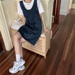 Đầm Yếm Denim Phong Cách Hàn Quốc Thời Trang Mùa Hè Mới Cho Nữ