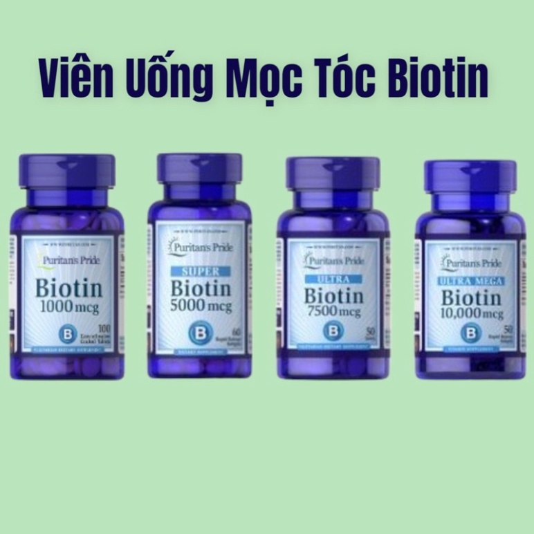 Biotin Puritan's Pride - Viên uống mọc tóc giảm rụng và dày tóc móng chắc khoẻ -date mới