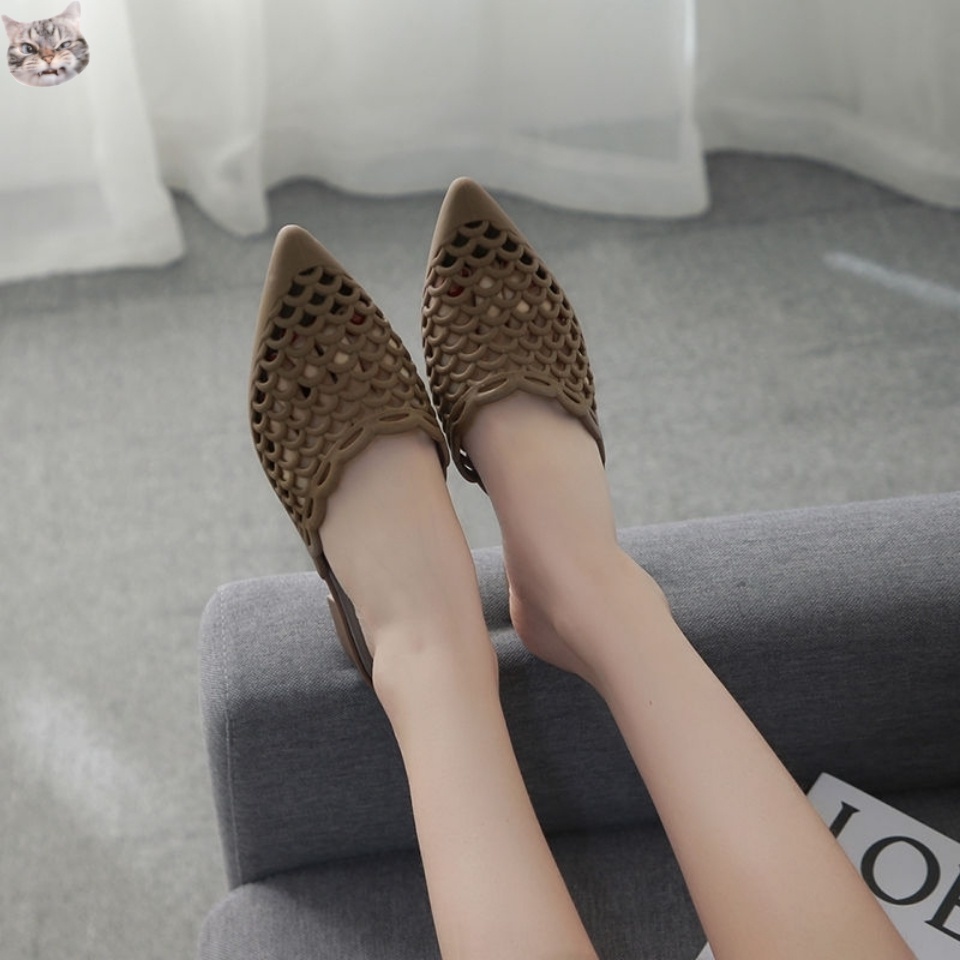 Dép Cao Gót Mũi Nhọn Chống Trượt Thoáng Khí Thời Trang Mùa Hè Dành Cho Nữ