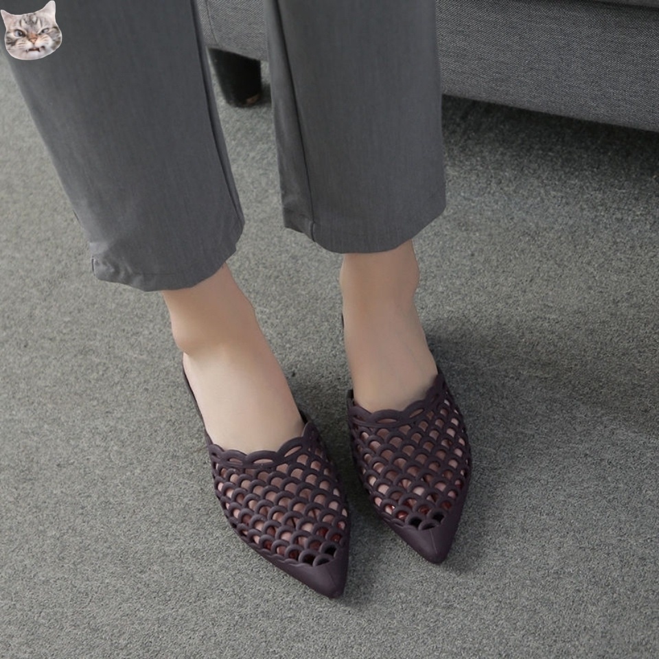 Dép Cao Gót Mũi Nhọn Chống Trượt Thoáng Khí Thời Trang Mùa Hè Dành Cho Nữ