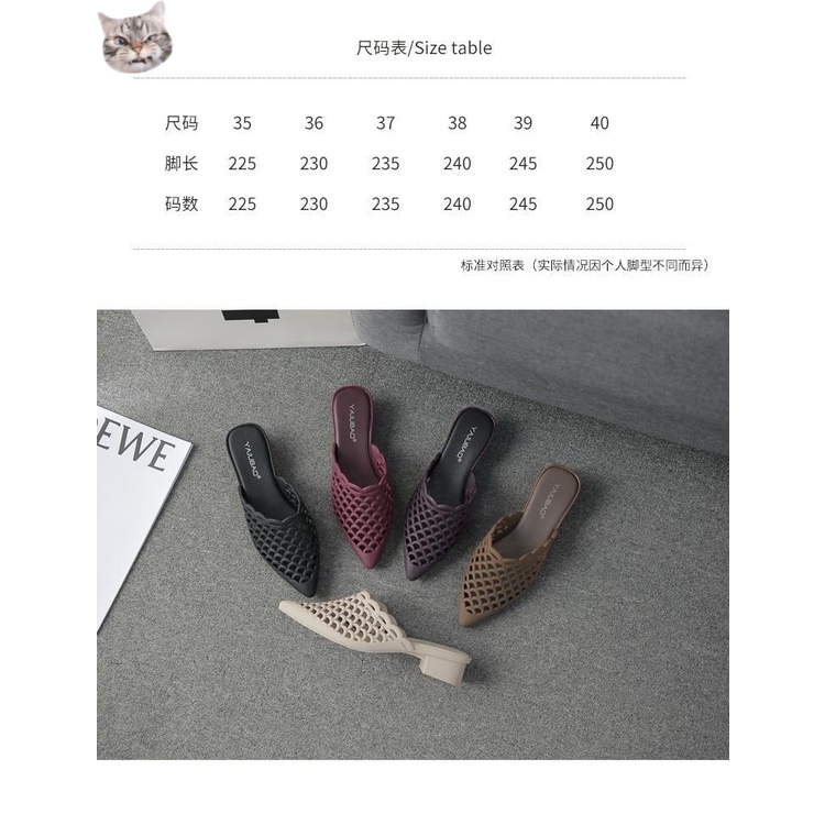 Dép Cao Gót Mũi Nhọn Chống Trượt Thoáng Khí Thời Trang Mùa Hè Dành Cho Nữ