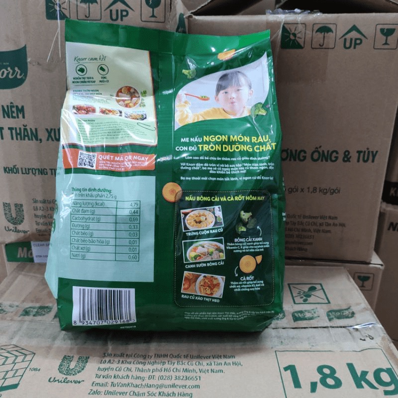 Knorr hạt nêm từ thịt và xương 1.8kg gói lớn big size hatnem