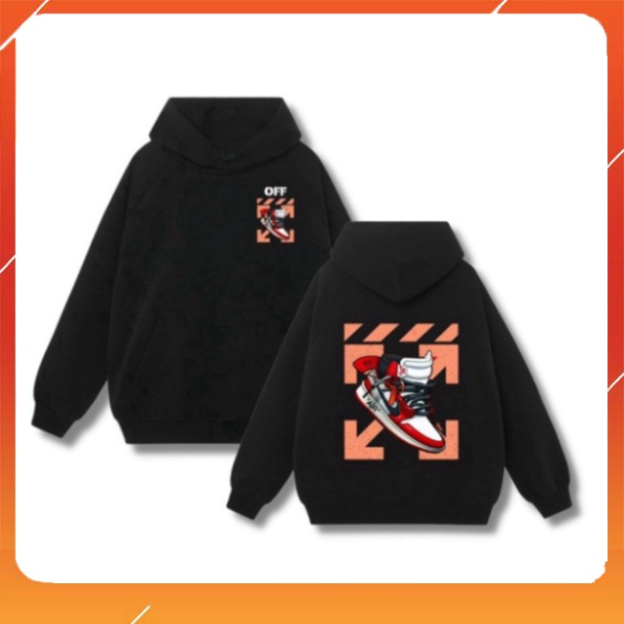 Áo Hoodie unisex Off-white, form rộng cao cấp, áo nỉ bông Hàn Quốc, ấm áp cho nam nữ
