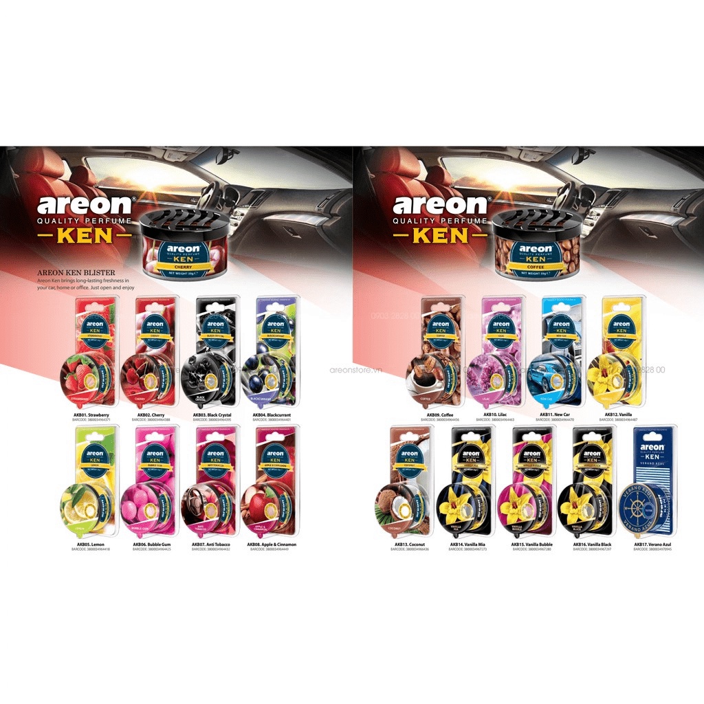 Mới về Sáp Thơm AREON - Nước Hoa ô Tô AREON Khử Mùi Xe Hơi Cao Cấp Chính Hãng Nhập Khẩu Bulgaria thietbixehoi