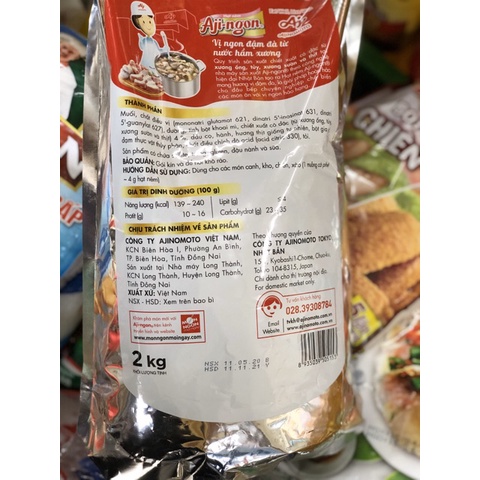 HẠT NÊM AJI-NGON 2KG CHO BẾP CHUYÊN NGHIỆP hatnem