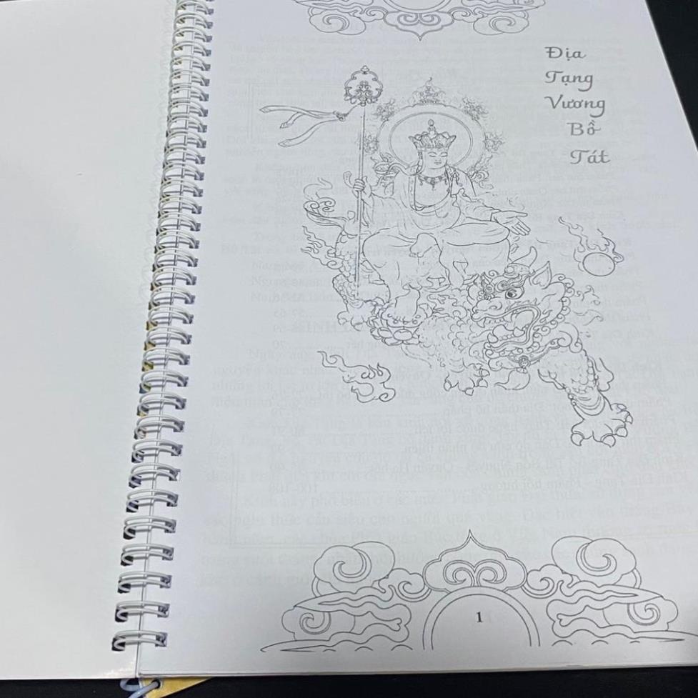 TẶNG BÚT, Vở Chép Kinh Địa Tạng Bồ Tát Bổn Nguyện In Chữ Mờ Lò Xo , Hai Loại - Vở chép kinh chữ mờ giá sĩ