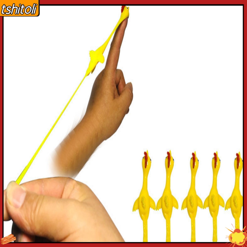 Gà Cao Su La Hét/Bộ 5 Ná Đồ Chơi Hình Chú Gà Vui Nhộn Cho Bé